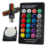 50 Lâmpadas Led Carro Colorida Diurna 12v Rgb T10