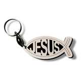 50 Lembrancinha Chaveiro Peixe Jesus Cristo Igreja Mdf 