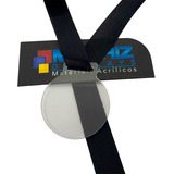 50 Medalhas Redondas 4cm Acrílico Cristal 2mm C/fita Preta