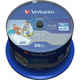 50 Mídias Verbatim Blu-ray 25gb 6x