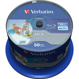 50 Mídias Verbatim Blu-ray 25gb 6x Printable Lacrado Bd-r