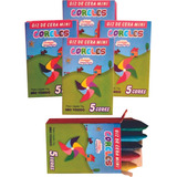 50 Mini Giz De Cera 5 Cores Brindes Lembrancinhas Atacado