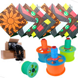 50 Pipa Papagaio Raia 35cm / Carretilha / Linha/rabiola N