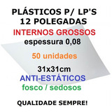 50 Plásticos Internos 0,08 Grossos Antiestáticos P/ Lp Vinil