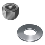 50 Porca Inox Sextavada M8 E 50 Arruela Inox 5/16 Lisa 100un