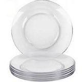 50 Prato Tipo Acrilico Plastico Rigido Refeição 22cm