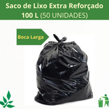 50 Saco De Lixo 100 Litros Super Reforçado Preto