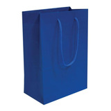 50 Sacola De Papel Azul Royal Presente 25x17x6cm Bolsa Festa