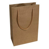 50 Sacola Papel Kraft 25x17x6cm Delivery Presentes Embalagem