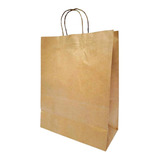 50 Sacolas Papel Kraft C/ Alça P/ Delivery 31cmx19cmx41cm