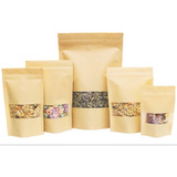 50 Sacos Kraft Stand Up Pouch Hermético Tamanho 10x15 Cm