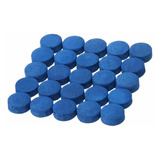 50 Solas De Couro Para Tacos De Sinuca 12mm Platinum Cor Azul