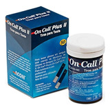 50 Tiras De Glicose On Call Plus Ii Cor Azul