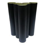 50 Tubo Papelão Preto Postal Tubete Canudo 40cm X 6,1cm 