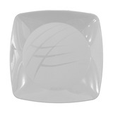 50 Undds Prato Quadrado Grande Branco Plástico Rígido 21,0cm