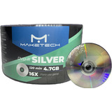 50 Uni Dvd-r Maketech Silver Prata