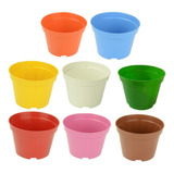 50 Vasos Pote 11 Plastico Colorido Para Mudas Plantas 430ml