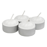 50 Velas Rechaud Lamparina Flutuante Decorativa Branca Pote