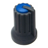 50 X Knob Potenciômetro Eixo Estriado 6mm Ka481-2 Azul