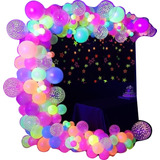 50 Balão Bexiga Festa Neon   Confete   Decoração Festa