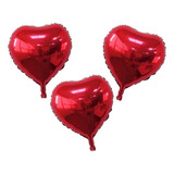 50 Balão Foil Coração Vermelho 22cm