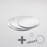 50 Base Chaveiro Acrílico Cristal 2mm Redonda 5cm Argola