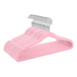 50 Cabides Infantil Rosa Pink Slim Ultra Finos Veludo