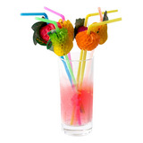 50 Canudos Decorativos Enfeites P  Drink Frutas Festa Barato