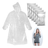 50 Capa De Chuva Descartável Transparente Plástico Estádio