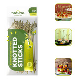 50 Espetos Petisco De Bambu Knotted Stick Nozinho 15cm