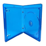 50 Estojo Capa Box Case Blu-ray Simples Azul Logo Cromado 
