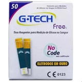50 Fitas Tiras Reagentes G tech Free Glicemia No Code
