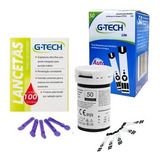 50 Fitas Tiras Reagentes G tech Lite Glicemia 100 Lanceta