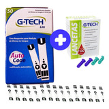 50 Fitas Tiras Reagentes G tech Lite Glicemia  100 Lancetas