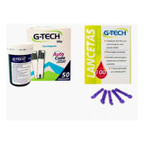 50 Fitas Tiras Reagentes G tech Vita Glicemia 100 Lancetas