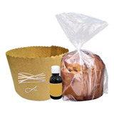 50 Forma Papel Panetone 500g Saco Transparente Kit Completo