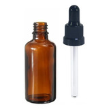 50 Frascos Gotejador 30ml Vidro Âmbar E Tampa Com Lacre