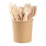 50 Garfinho De Madeira Garfo Bambu Biodegradável 16 Cm