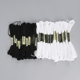 50 Meadas Bordado Ponto Cruz Cores Preto E Branco