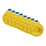 50 Medalhas Metal 29mm C fita Azul Premiação Honra Ao Mérito