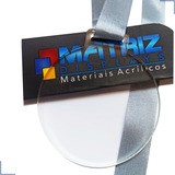 50 Medalhas Redondas 6cm Acrílico Cristal 2mm C fita Prata