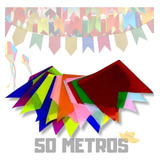 50 Metros Bandeirinha Papel Seda Festa