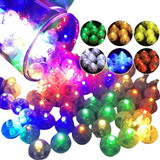50 Mini Led Balão Bexiga A Prova D água Decoração Festas