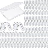 50 Pares De Almofadas De Nariz Para óculos Almofada De Nariz Macia De Silicone Transparente Almofadas De Nariz De Substituição Com Pano De Limpeza De óculos E Estojo De Armazenamento