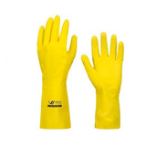 50 Pares Luva Látex Multiuso Limpeza Amarela Volk Ca 10695