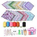 50 Peças 10 X 10 Cm Tecido De Algodão Acolchoado Patchwork DIY Bolsa Artesanal Boneca Tecido Plano Costura Artesanal Com Kit De Costura