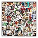 50 Peças De Decalques De Anime Attack AOT Titan Adesivos De Anime Clássicos Populares Desenhos Animados à Prova D água Decalques De Vinil Para Garrafa De água Laptop Guitarra Carro Bagagem Skate 