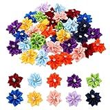 50 Peças De Mini Flores Para Artesanato Fita De Cetim Flores De 3 5 Cm Strass Apliques De Costura Mini Flores De Tecido Flores Multicoloridas Para Ornamento Decoração De Casa Decoração De