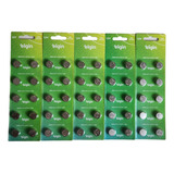 50 Pilhas Baterias Lr44 A76 Ag13 Alcalina Elgin Brinquedo