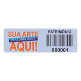 50 Placa Etiquetas Patrimônio Personalizada Alumínio 45x13mm
